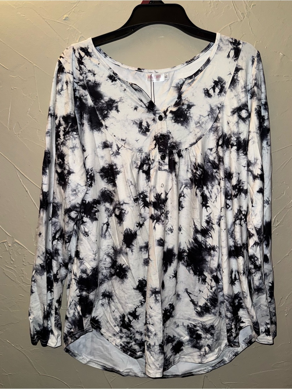 Long Sleeve Shirt Tunic Buttons Tee Shirt